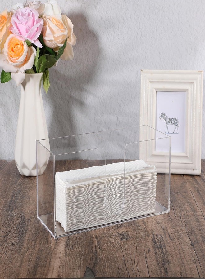 wutfuooo 2 Pack Acrylic Countertop Paper Towel Dispenser, Folded Paper Towel Dispenser Clear Trifold Napkin Holder, Suitable for Z-fold, C-fold or MultiFold Trifold Papers Towels for Bathroom Toilet Kitchen - Image 4